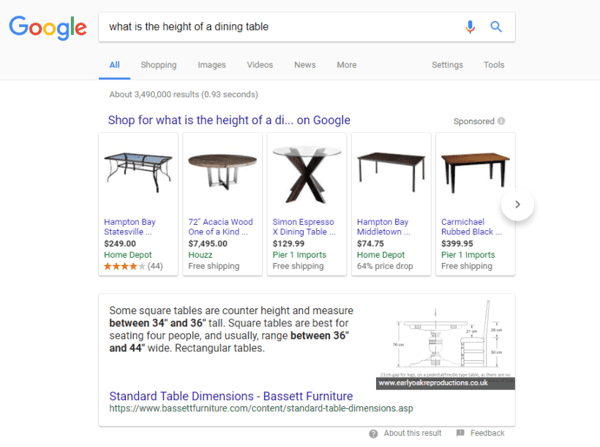 What is the height of a dining table